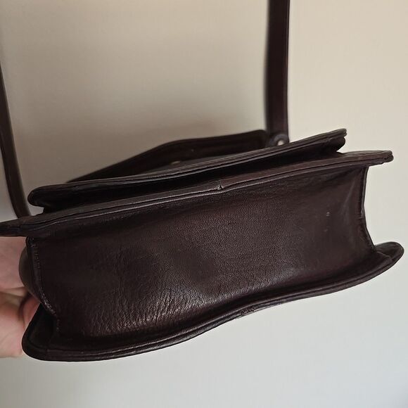 Vtg Fossil Brown Leather Crossbody Bag Purse Key 75082 American Classic Y2K Zip - Picture 5 of 11